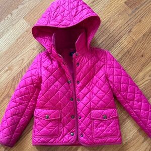Ralph Lauren Kids Pink Quilted Jacket Barn Sz 6 Hot Pink